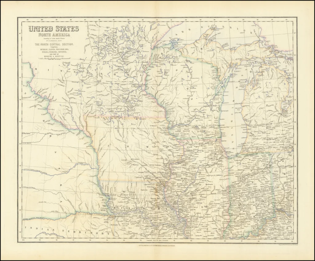 1855 map of the North Central Section of the Upper Mississippi River Basin.