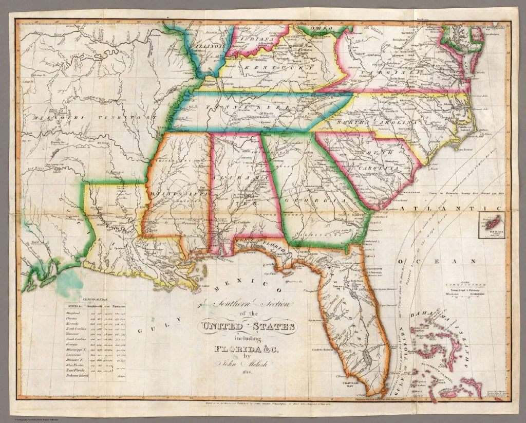 1815 map of Southern U.S. States, used by fack-law.com to reflect the 3 Gulf States' shared history.