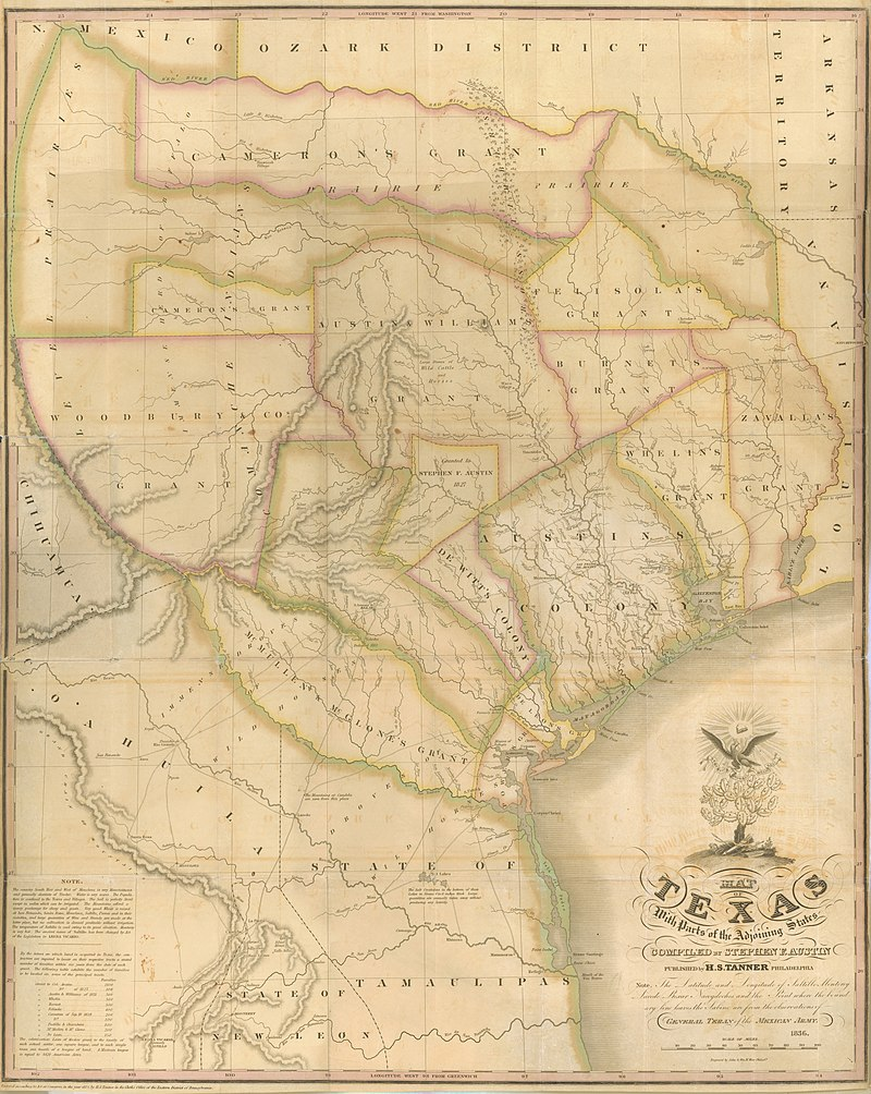 1836 map of Republic of Texas, used by fack-law.com to reflect the 3 Gulf States' shared history.