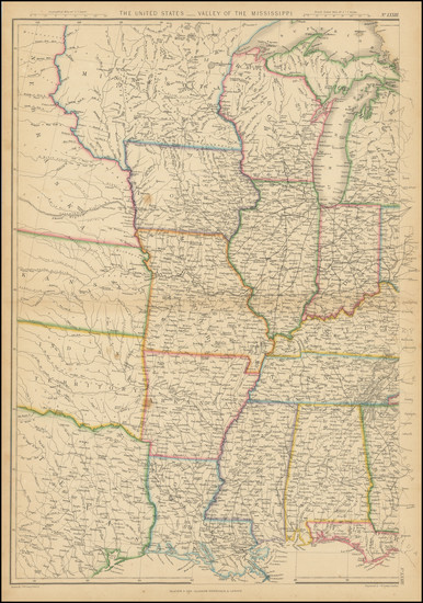 1875 map of U.S. States | Miss. River Basin, used by fack-law.com to show of 3 Gulf States' shared history.