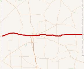 Map of Interstate 40 in Texas.