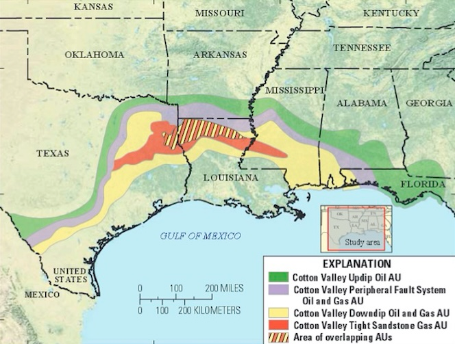 Map of Gulf States' shale play, used by fack-law.com to show the 3 Gulf States' regional connectivity.