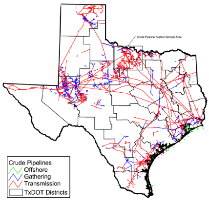 Map of Texas crude lines, used by fack-law.com to show the 3 Gulf States' regional connectivity.