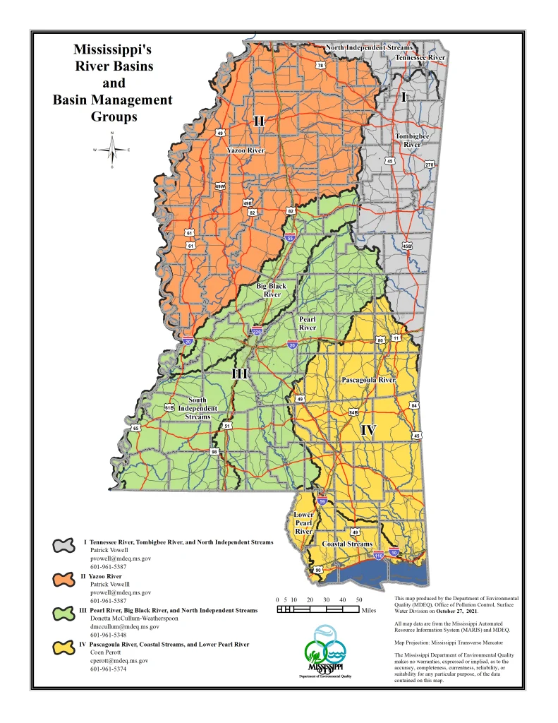 Map of MS River Basins & Mgmt. Groups, used by fack-law.com to show the 3 Gulf States' regional connectivity.