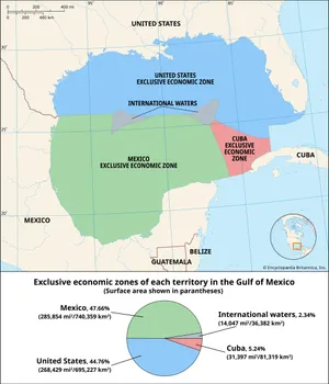 Exclusive Economic Zones used by fack-law.com to show the 3 Gulf States connectivity.