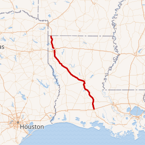 Map of I-49 corridor in Louisiana, used by fack-law.com to show the 3 Gulf States' regional connectivity and development.