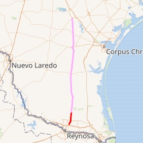 Map of I-69 Central System in TX, used by fack-law.com to show the 3 Gulf States' regional connectivity.