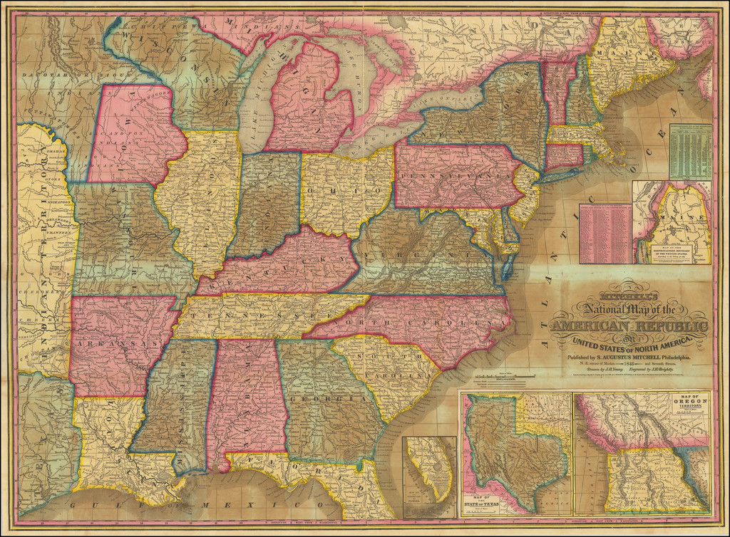 1846 map of the United States used by fack-law.com to reflect the shared history of the 3 Gulf States