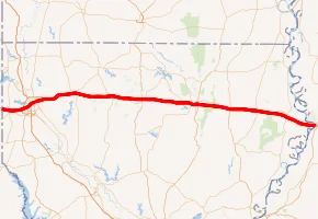 Map of the I-20 System in Louisiana, used by fack-law.com to show the 3 Gulf States' regional connectivity.