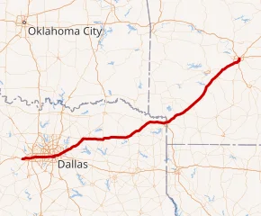 Map of the I-30 System in Texas and AR, used by fack-law.com to show the 3 Gulf States' regional connectivity.