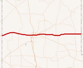Map of the I-40 System in Texas, used by fack-law.com to show the 3 Gulf States' regional connectivity.
