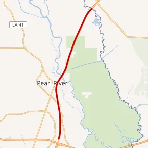 Map of the I-59 System in Louisiana, used by fack-law.com to show the 3 Gulf States' regional connectivity.