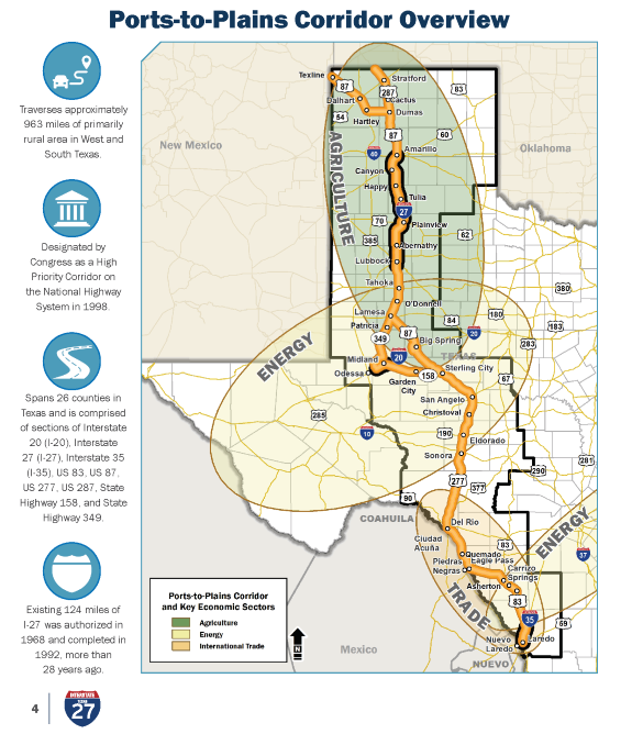 I-27 System in Texas used by fack-law.com to show the 3 Gulf States' regional development and connectivity.